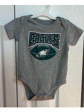 NFL Grey One-Piece Bodysuit with Green Eagles Logo